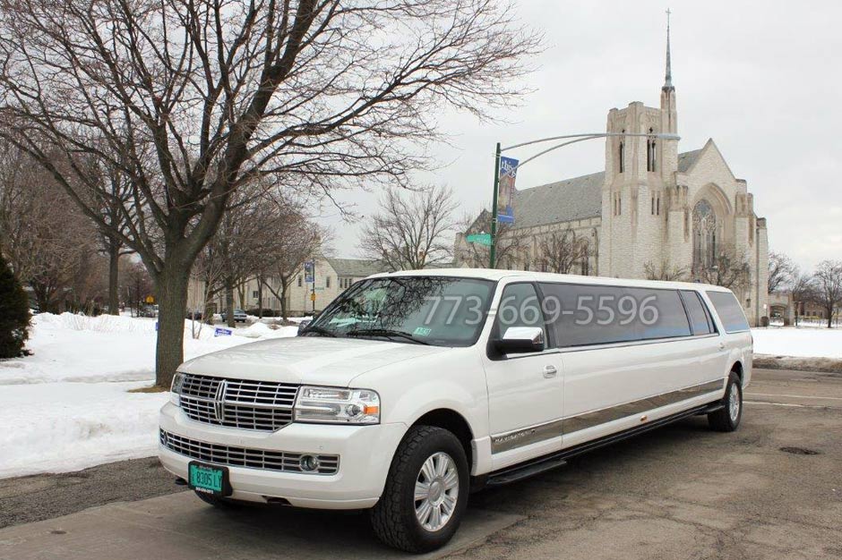 Lincoln Navigator SUV stretch at church