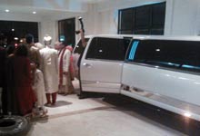Business charter, official delegation in stretch SUV limo
