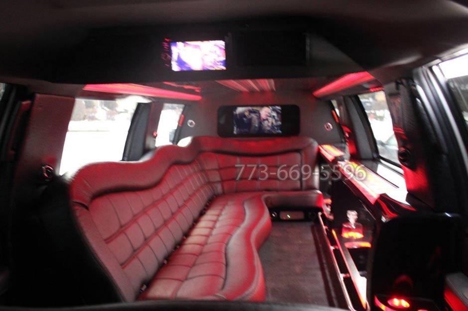 picture of stretch interior Lincoln Navigator limousine